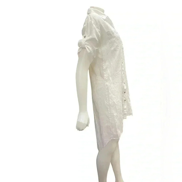 Michael Kors 100% Ramie Hi Low Short Sleeve Dress Tunic Size XS - Picture 3 of 13